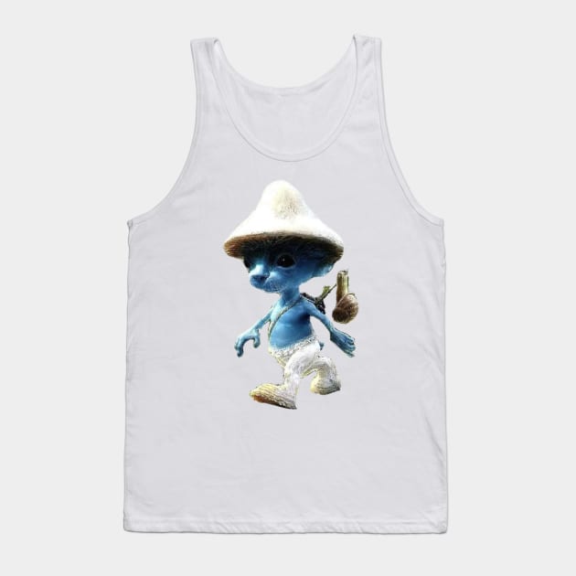 Smurf cat tiktok meme viral design Tank Top by artsuhana